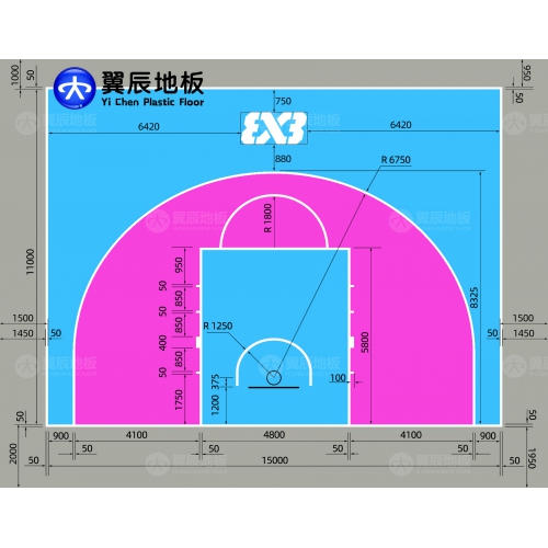 三对三（3X3）篮球场标准尺寸是多少