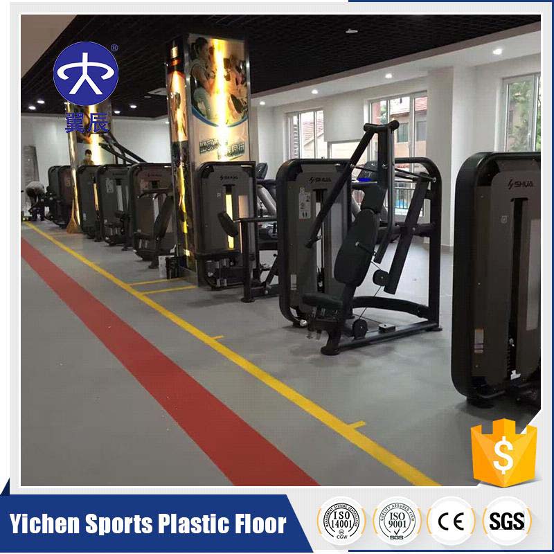 Gym PVC plastic floor, gym plastic floor installation effect