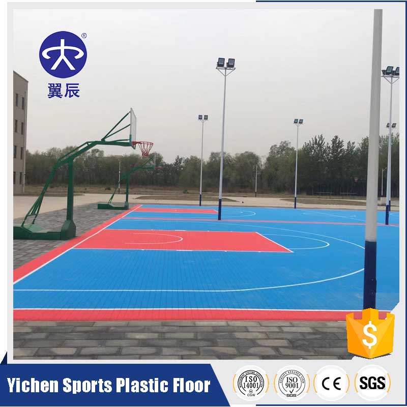 Basketball court suspended assembled floor paving