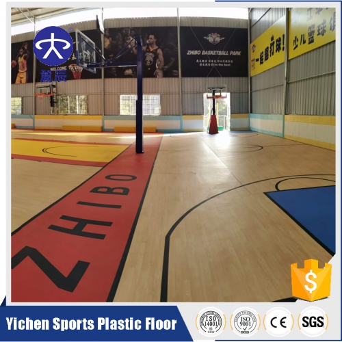 湖南室内篮球场馆铺装PVC运动塑胶地板效果
