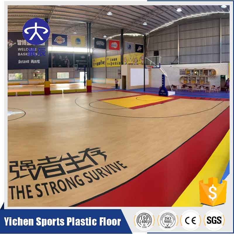 湖南室内篮球场馆铺装PVC运动塑胶地板效